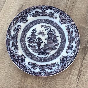 Antique 1845-1850 Podmore & Walker Pearl Stone Ware Temple Plate - P W & Co‎ 8”